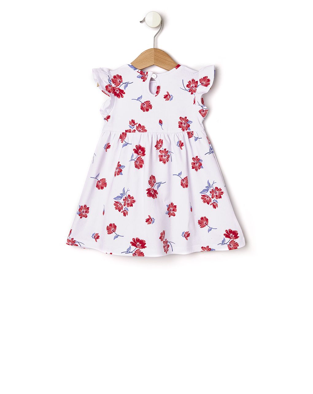φόρεμα κοντομάνικο λευκό με λουλούδια για κορίτσι - Prénatal