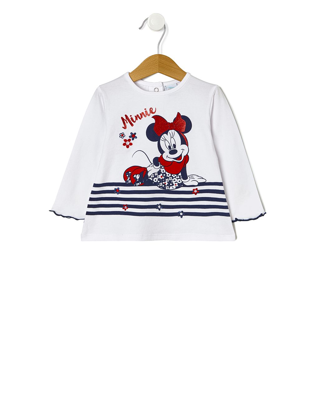 μπλούζα jersey με στάμπα minnie για κορίτσι