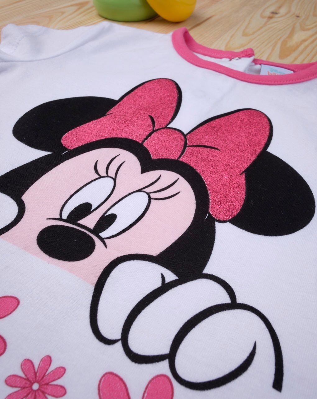 T-shirt λευκό minnie με λουλουδάκια για κορίτσι - Prénatal