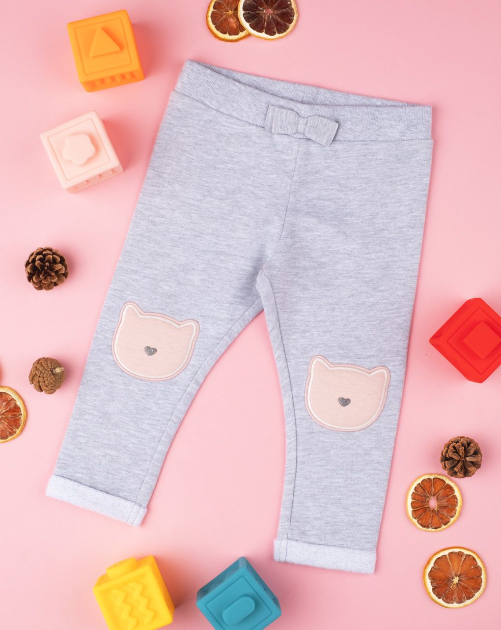 παντελόνι φόρμας γκρι με patch για κορίτσι - Prénatal