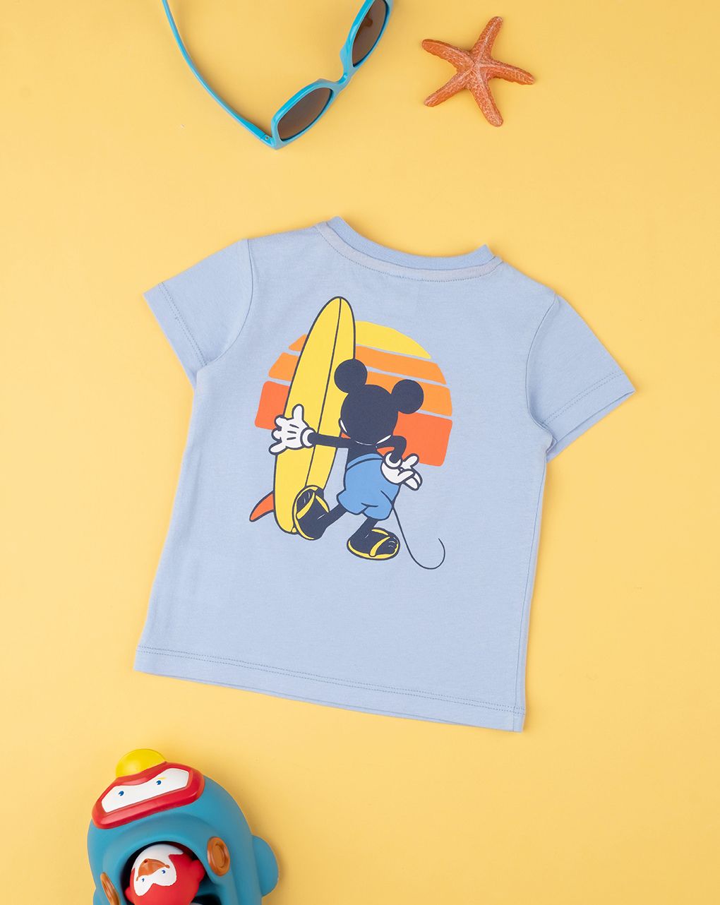 βρεφικό t-shirt γαλάζιο με τον mickey για αγόρι - Prénatal