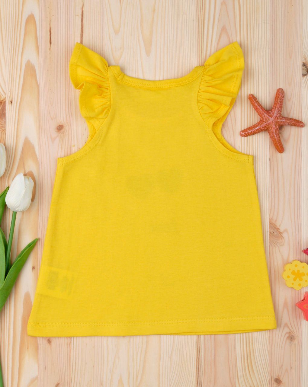 μπλούζα αμάνικη κίτρινη με αστερία για κορίτσι - Prénatal