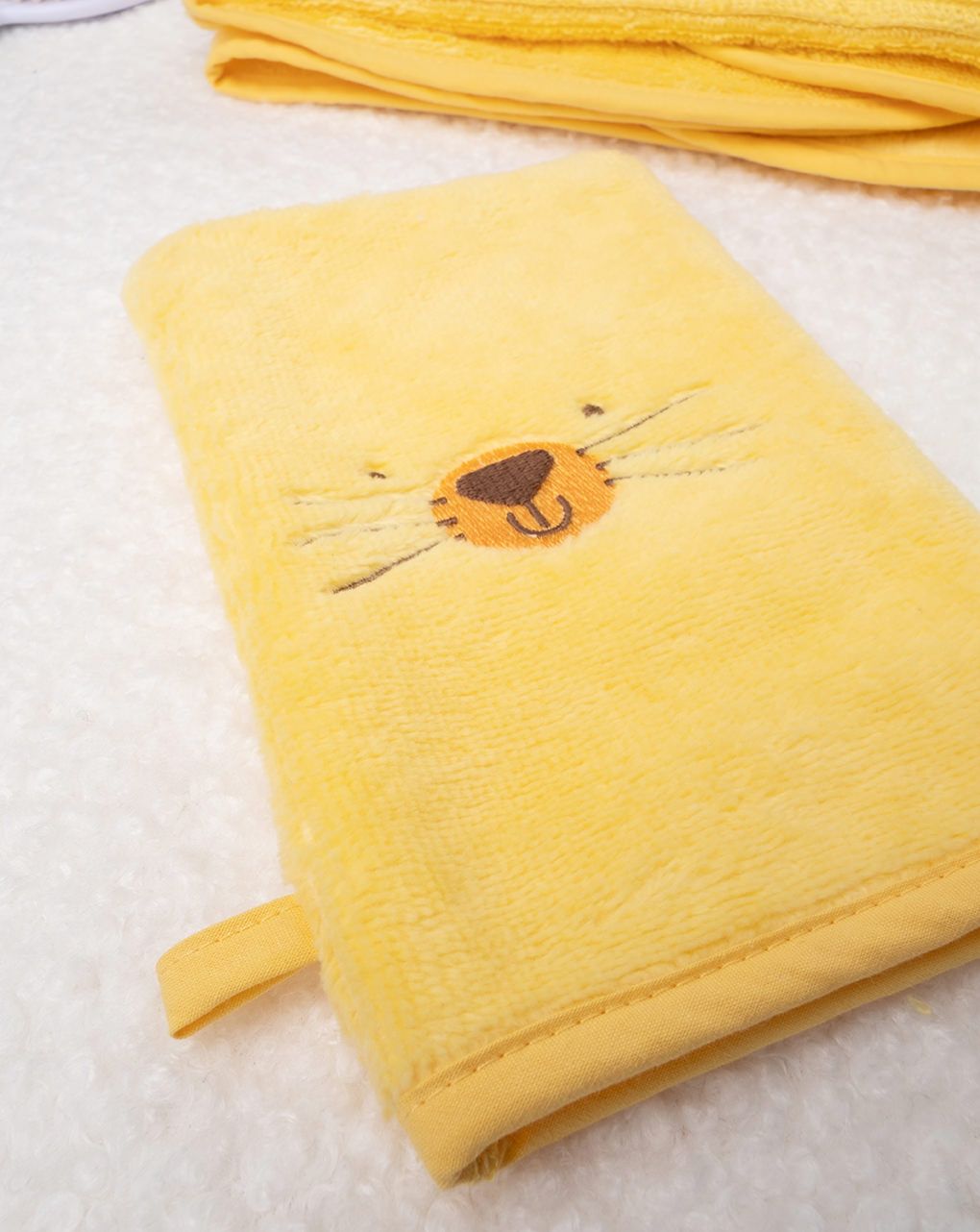 βρεφική μπουρνουζοπετσέτα κίτρινη με λιοντάρι για αγόρι - Prénatal