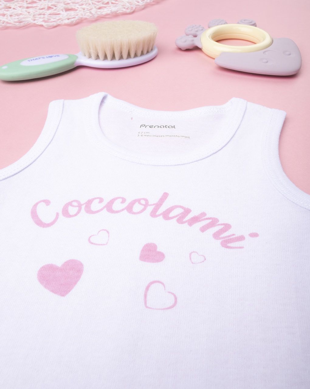 βρεφικό κορμάκι ροζ με καρδούλες για κορίτσι - Prénatal
