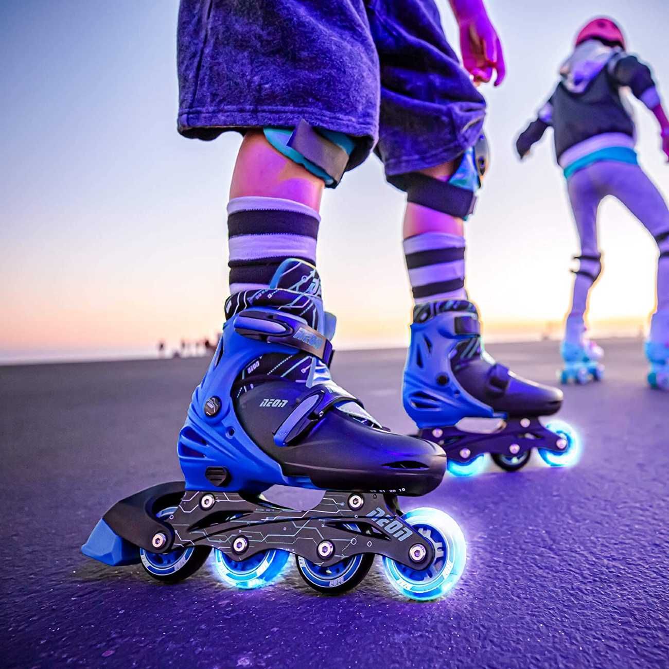 Yvolution πατίνια rollers αυξομειούμενα neon combo 2 σε 1 no.29-33 μπλε 53.nt09b4 - Yvolution