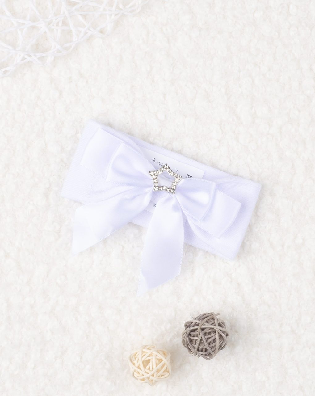 κορδέλα μαλλιών λευκή με αστεράκι για κορίτσι - Prénatal