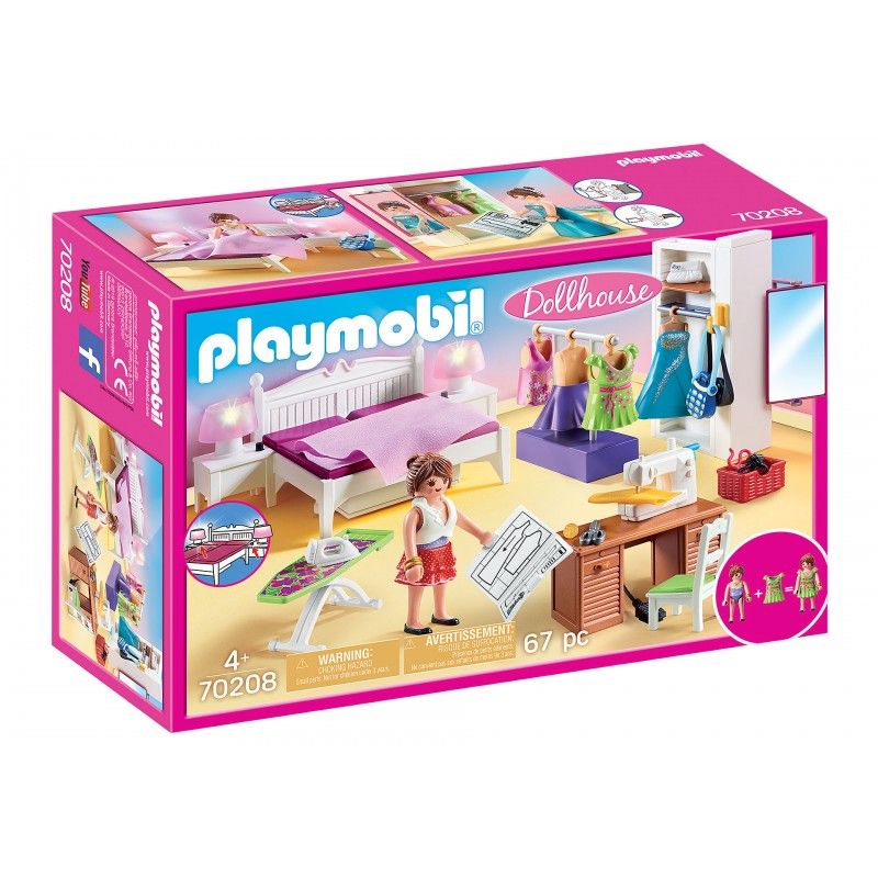 Playmobil υπνοδωμάτιο με ατελιέ ραπτικής 70208 - Playmobil, Playmobil Dollhouse