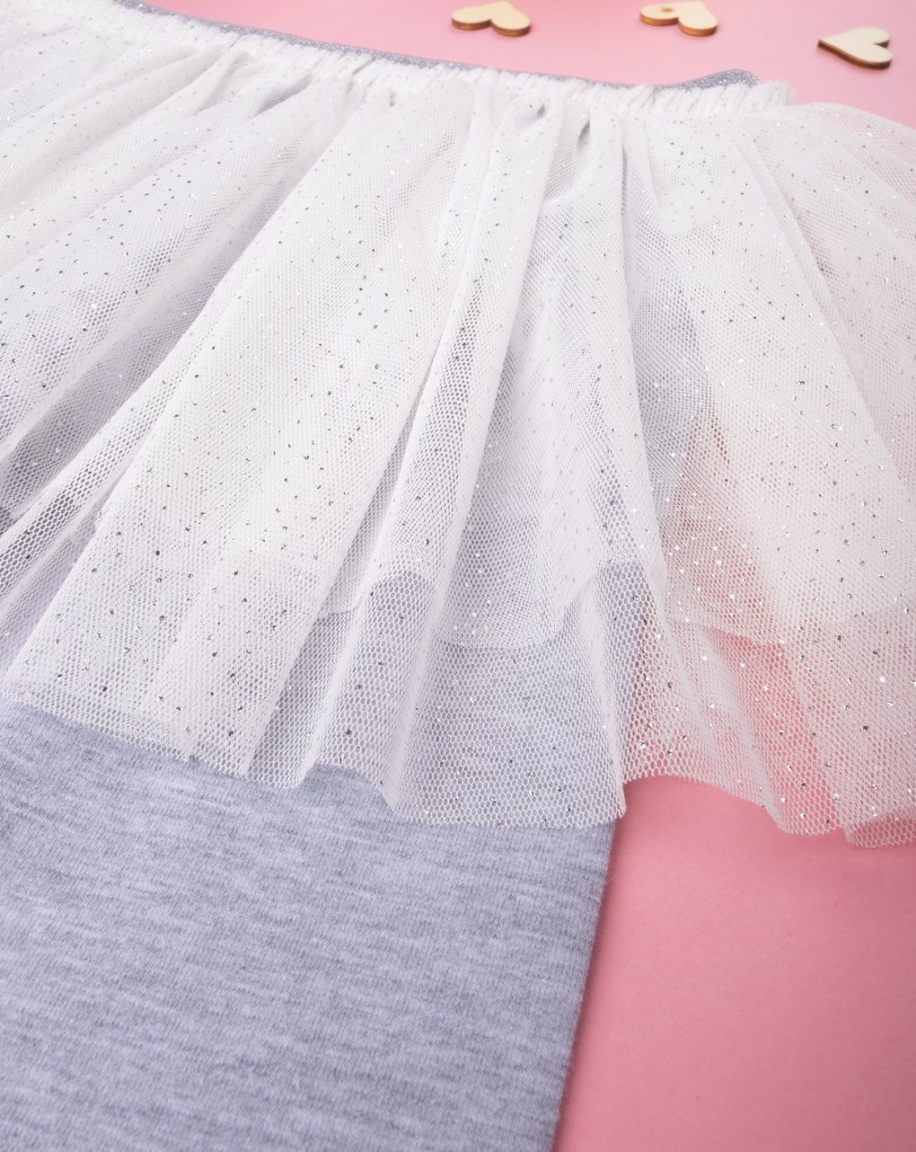 κολάν με φούστα γκρι/λευκό για κορίτσι - Prénatal