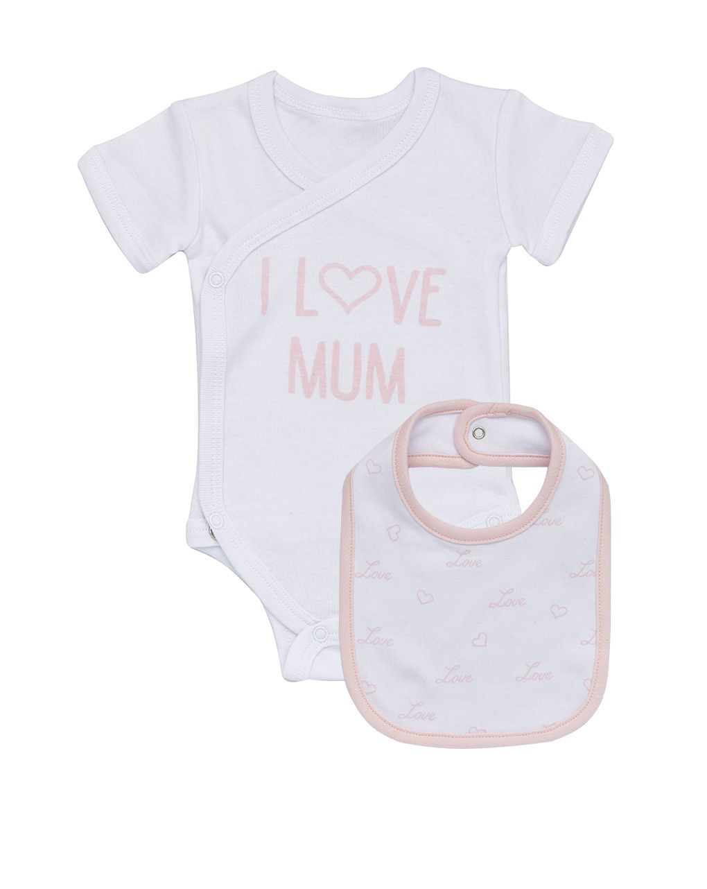 σετ 2 κορμάκια και σαλιάρα για κορίτσι