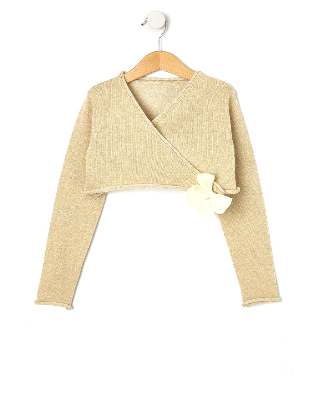 ζακέτα πλεκτή lurex χρυσή για κορίτσι