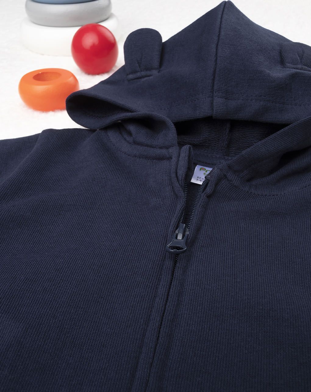 βρεφική ζακέτα βαμβακερή φούτερ με κουκούλα μπλε για αγόρι - Prénatal