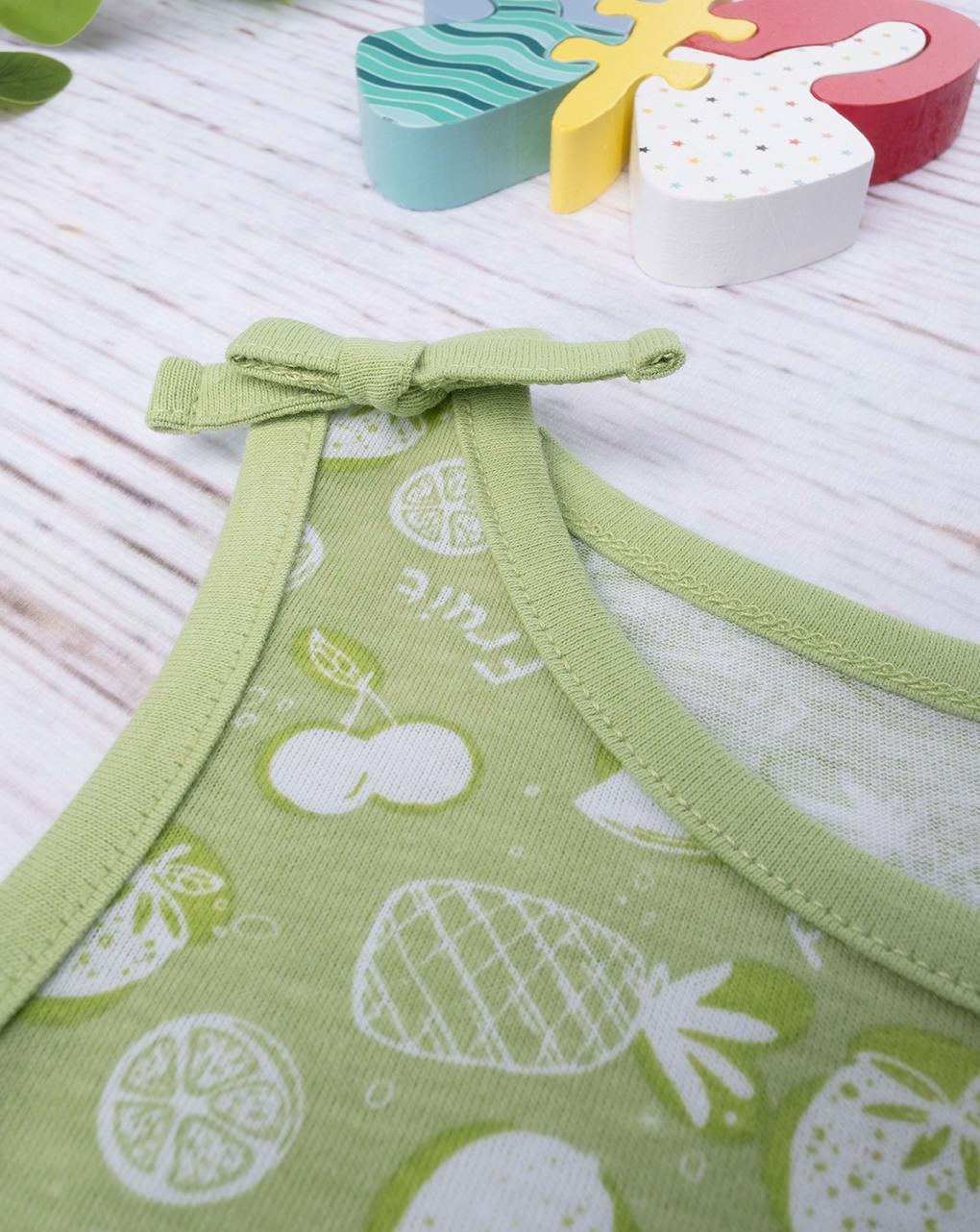 παιδική αμάνικη μπλούζα πράσινη με φρούτα για κορίτσι - Prénatal