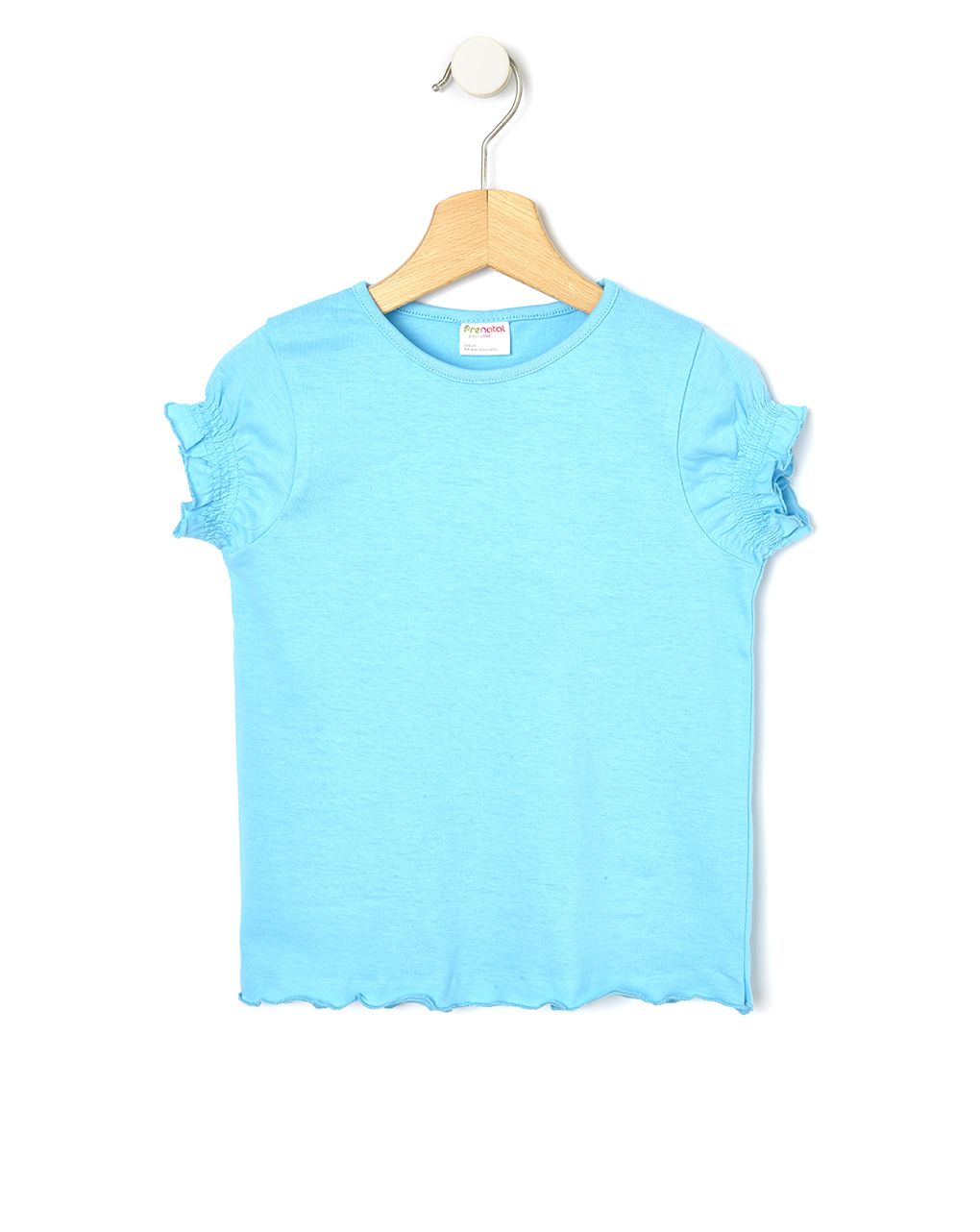 T-shirt jersey basic γαλάζιο για κορίτσι