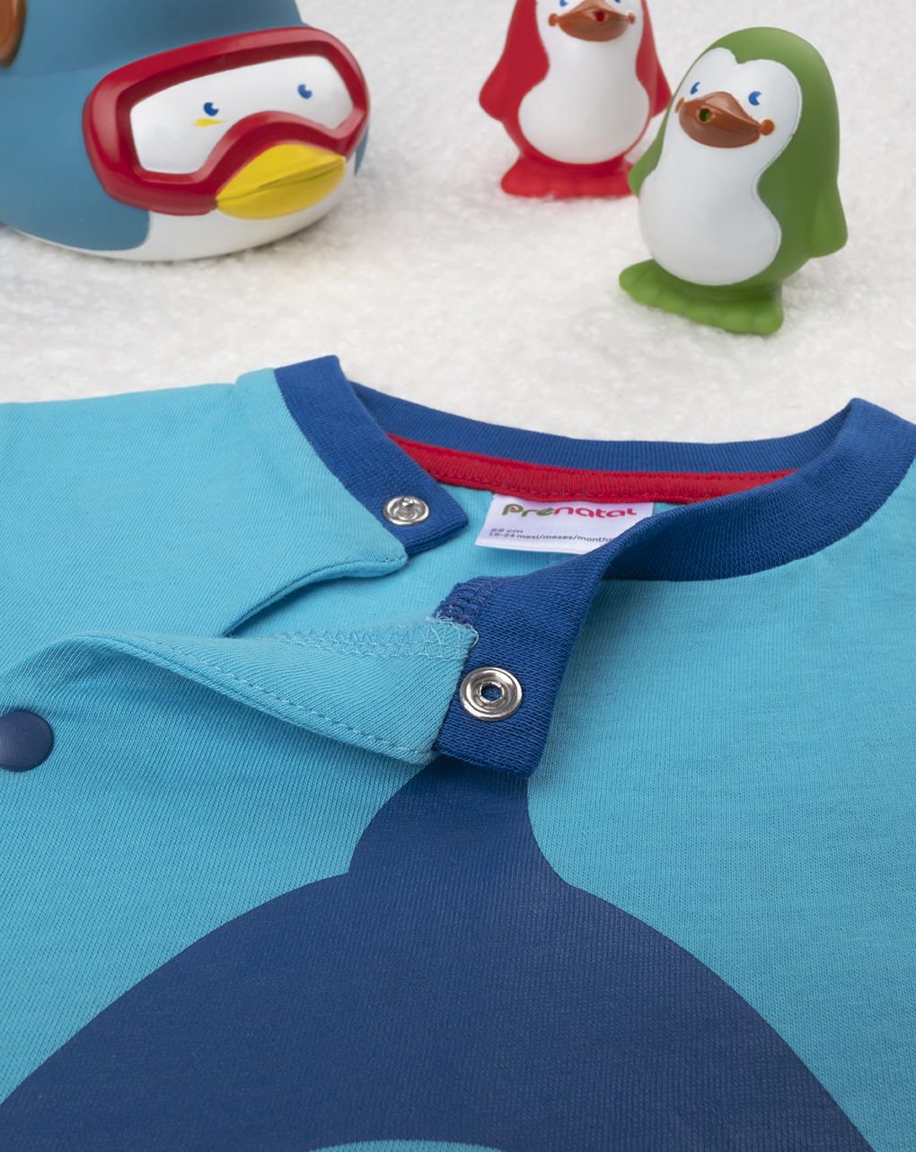 βρεφική πιτζάμα κοντή γαλάζιο με καρχαρία για αγόρι - Prénatal