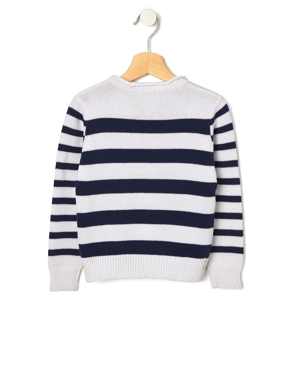 μπλούζα μακρυμάνικη πλεκτή ριγέ με σκούρο μπλε φιόγκο για κορίτσι - Prénatal
