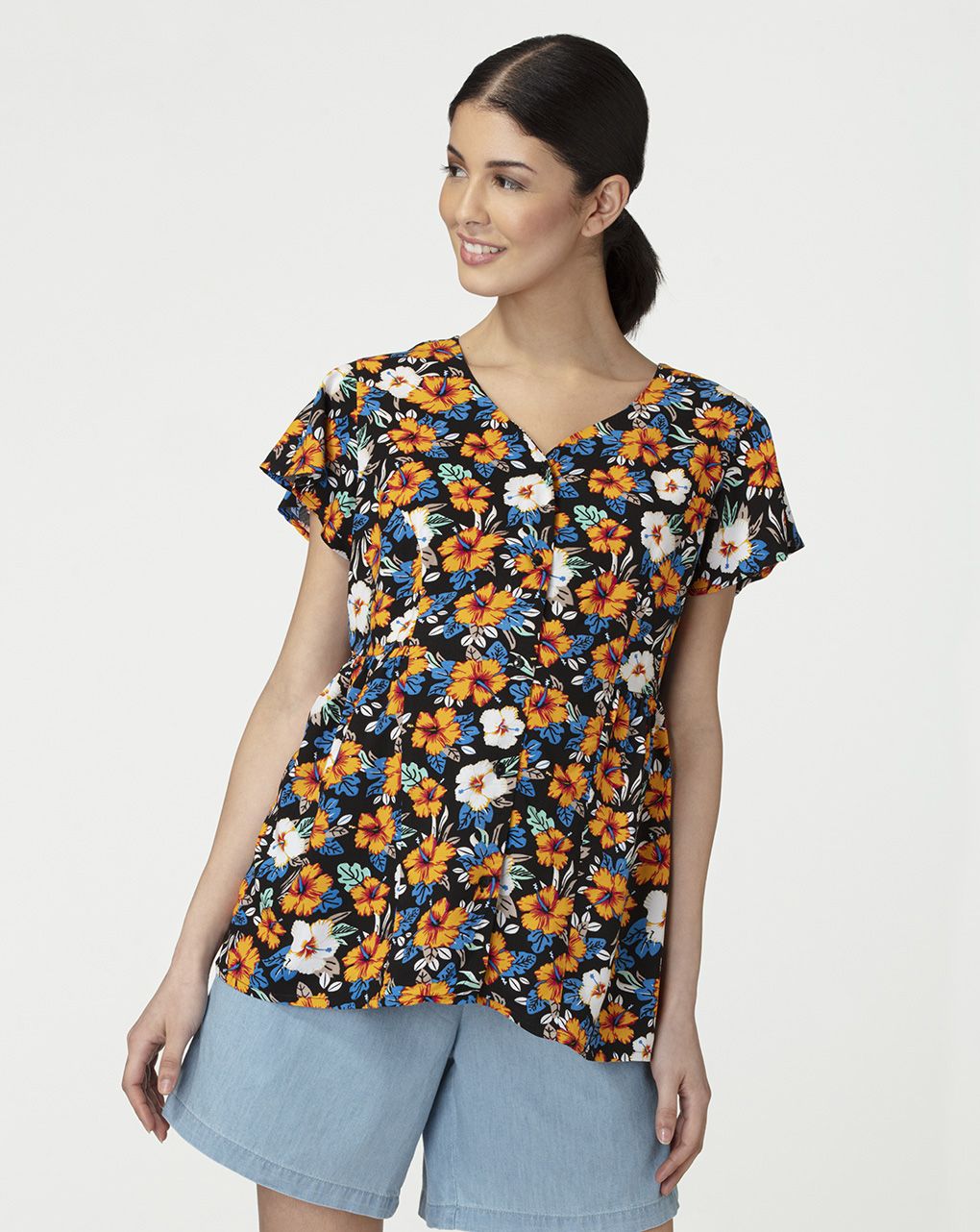 γυναικεία μπλούζα εγκυμοσύνης/θηλασμού φλοράλ εμπριμέ - Prénatal