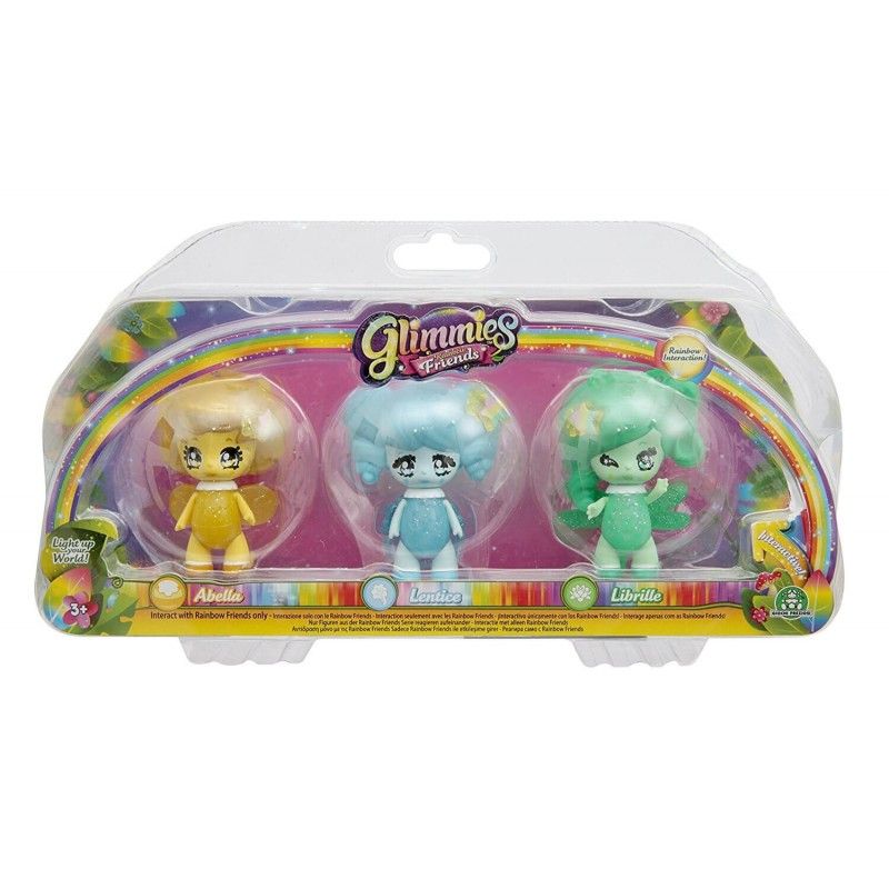 Glimmies rainbow friends σετ 3 κούκλες - 2 σχέδια gln02110 - Glimmies