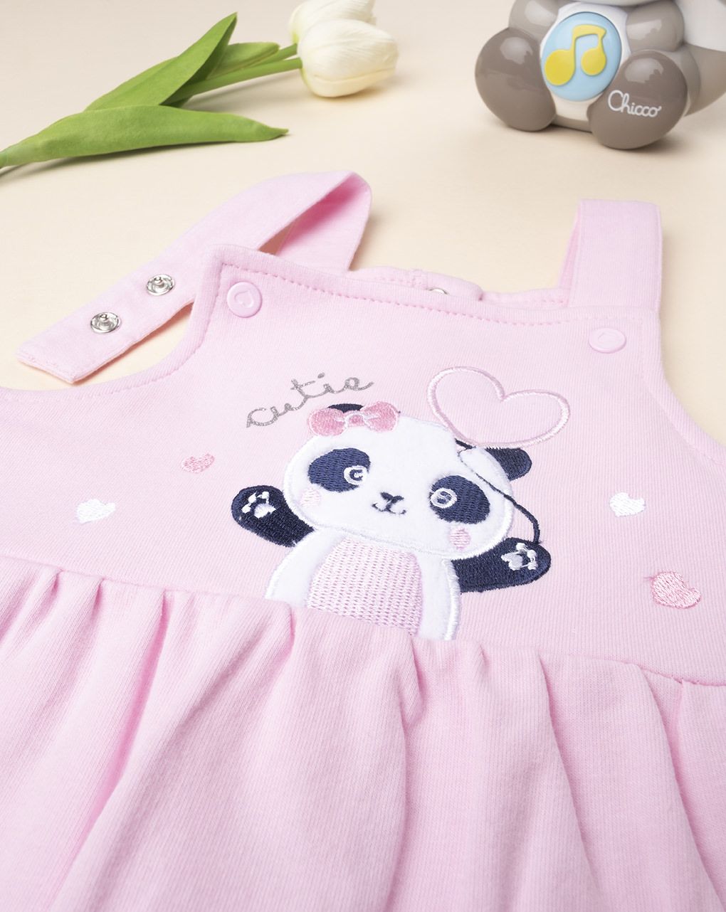 βρεφικό σετ μπλούζα και σαλοπέτα με πάντα για κορίτσι - Prénatal