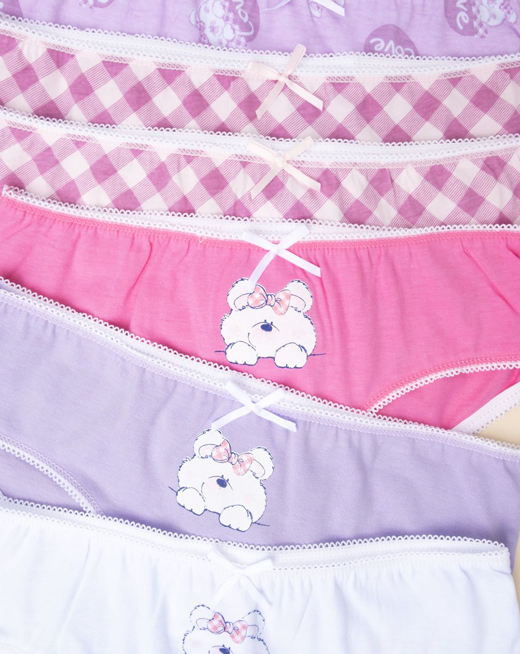 παιδικά σλιπ βαμβακερά πακέτο x7 τμχ με αρκουδάκια για κορίτσι - Prénatal