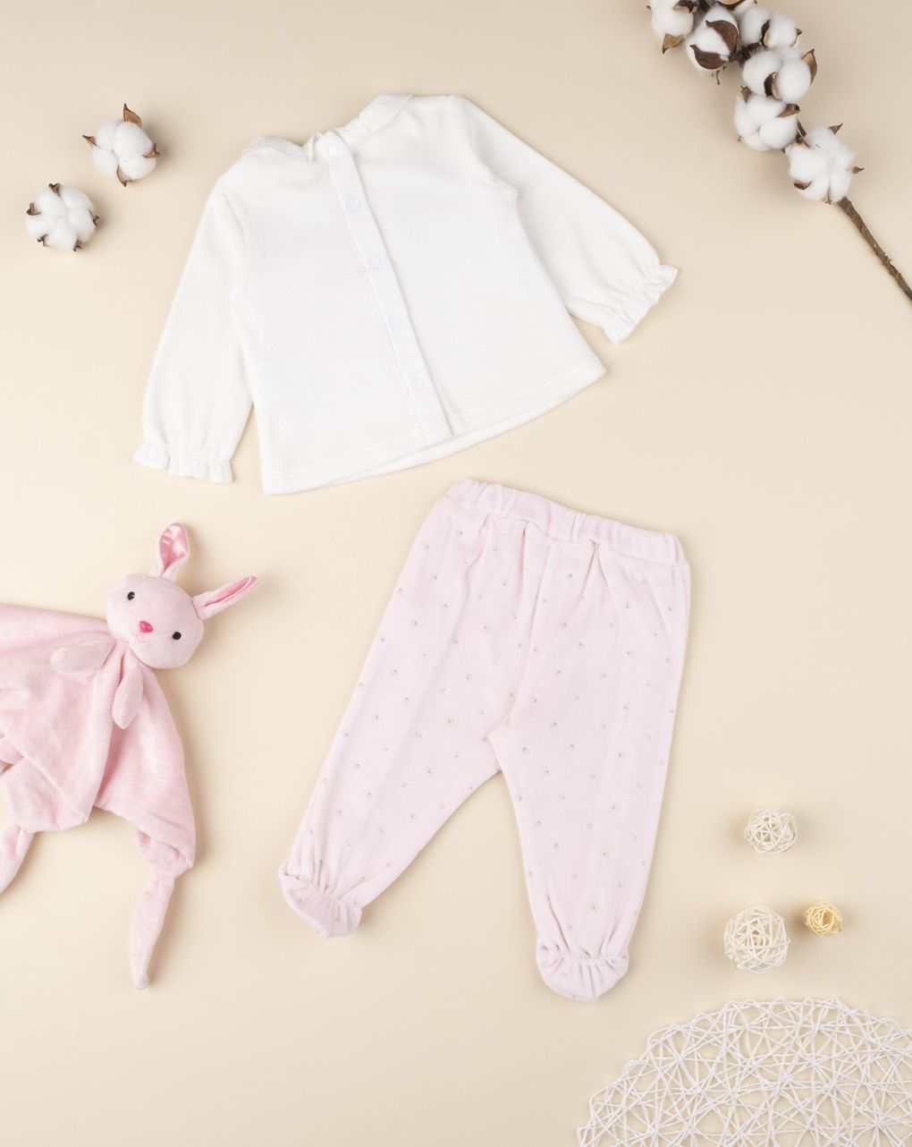 βρεφικό σετ μπλούζα και γκέτα σενίλ με αρκουδάκια για κορίτσι - Prénatal