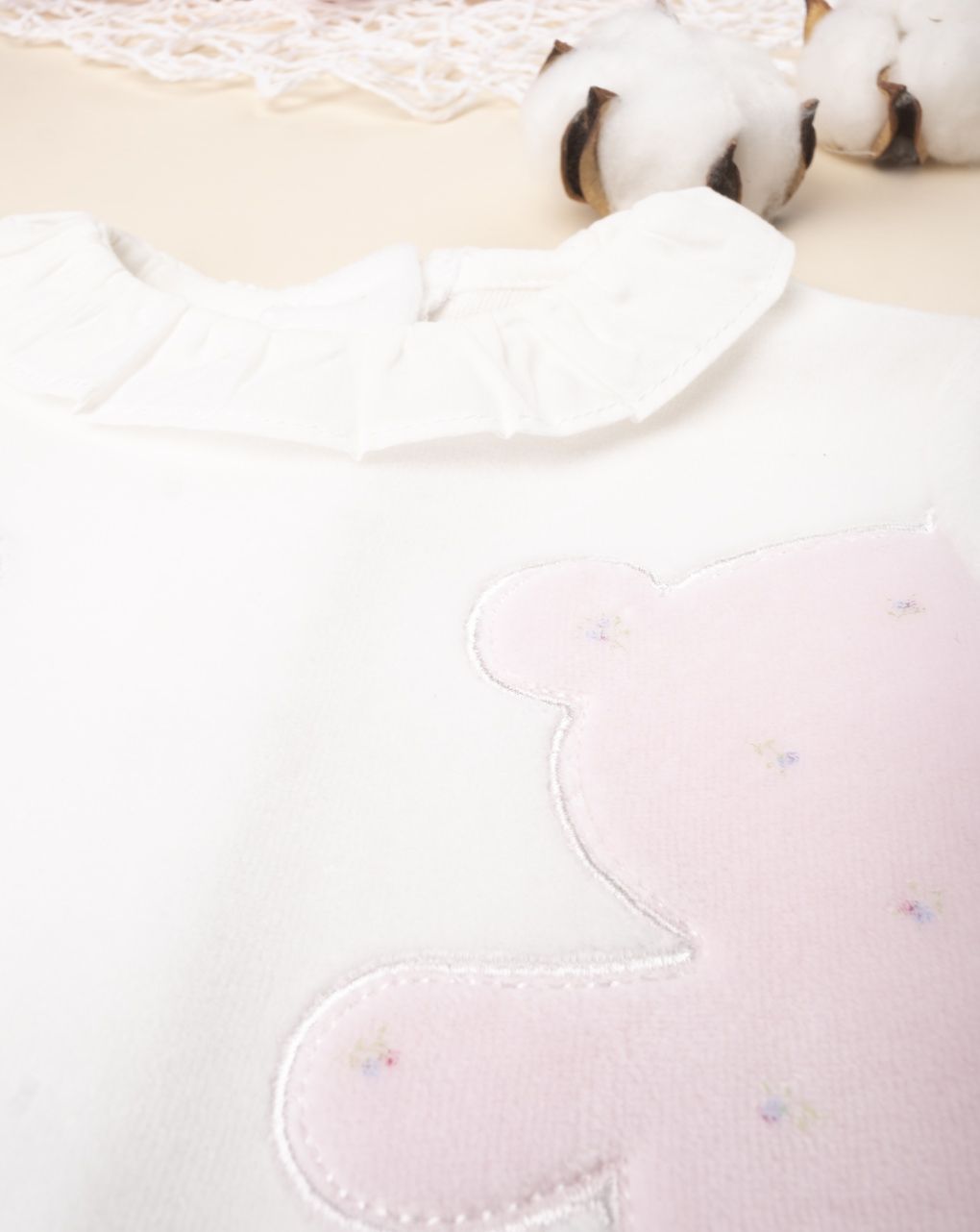 βρεφικό σετ μπλούζα και γκέτα σενίλ με αρκουδάκια για κορίτσι - Prénatal