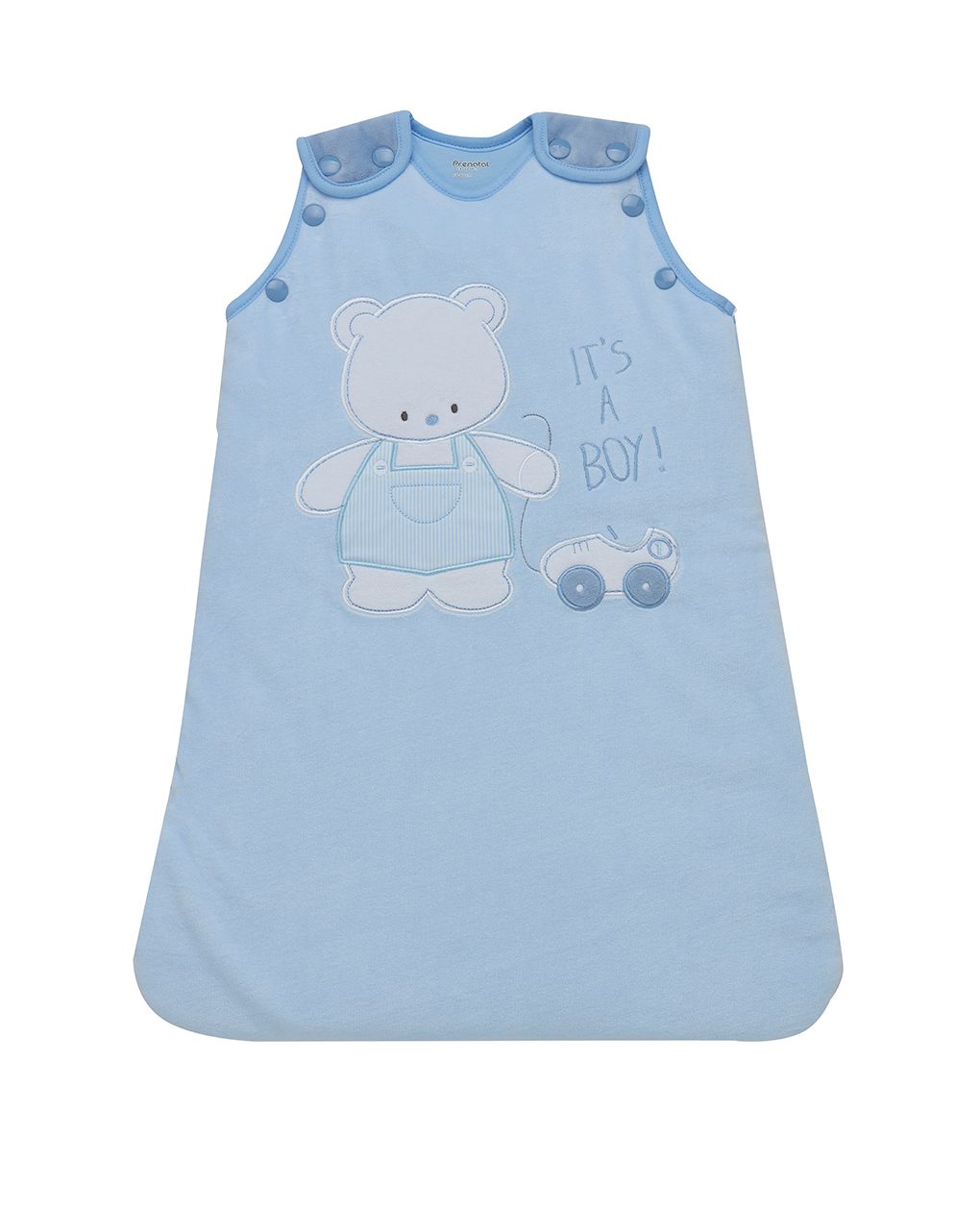 υπνόσακος σενίλ γαλάζιος με αποσπώμενα μανίκια για αγόρι 3.5tog - Prénatal