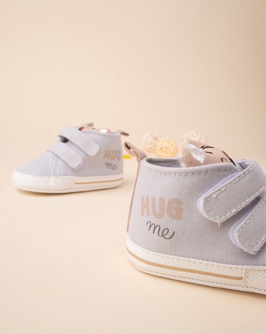 βρεφικά παπούτσια αγκαλιάς μπεζ για αγόρι - Prénatal