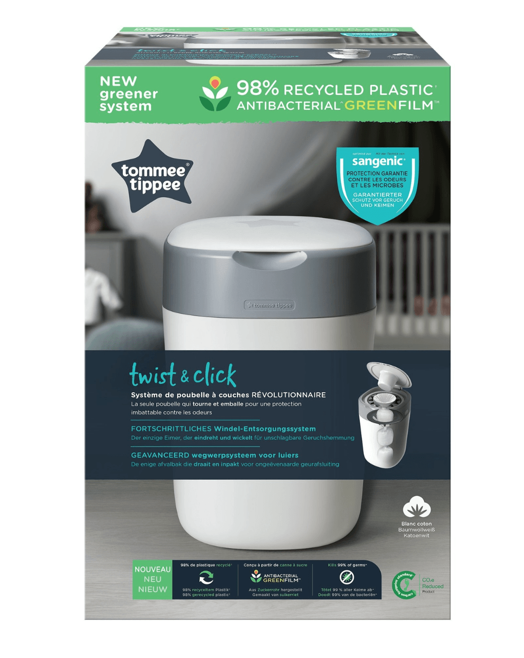 Tommee tippee twist & click κάδος απόρριψης πάνας λευκός - Sangenic