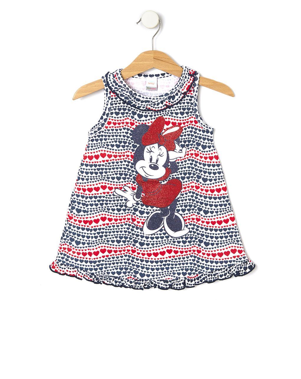 φόρεμα αμάνικο jersey με στάμπα minnie για κορίτσι