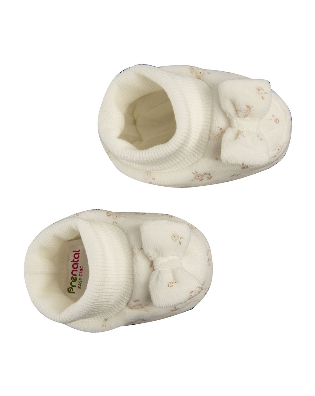 βρεφικά παπούτσια αγκαλιάς μαλακά σενίλ με φιόγκο για κορίτσι - Prénatal