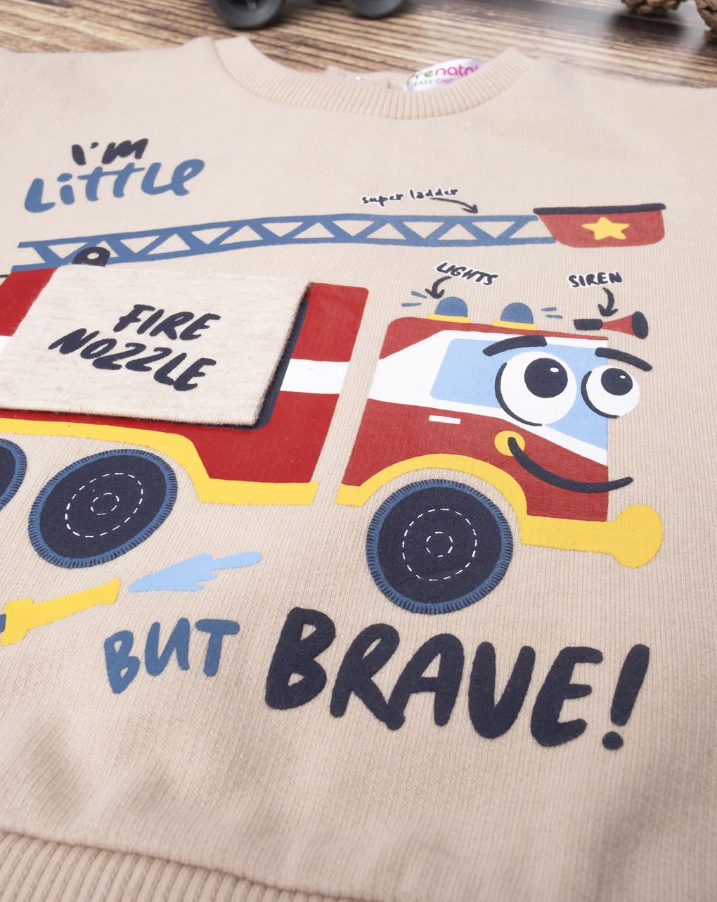 φούτερ με στάμπα μπεζ για αγόρι - Prénatal