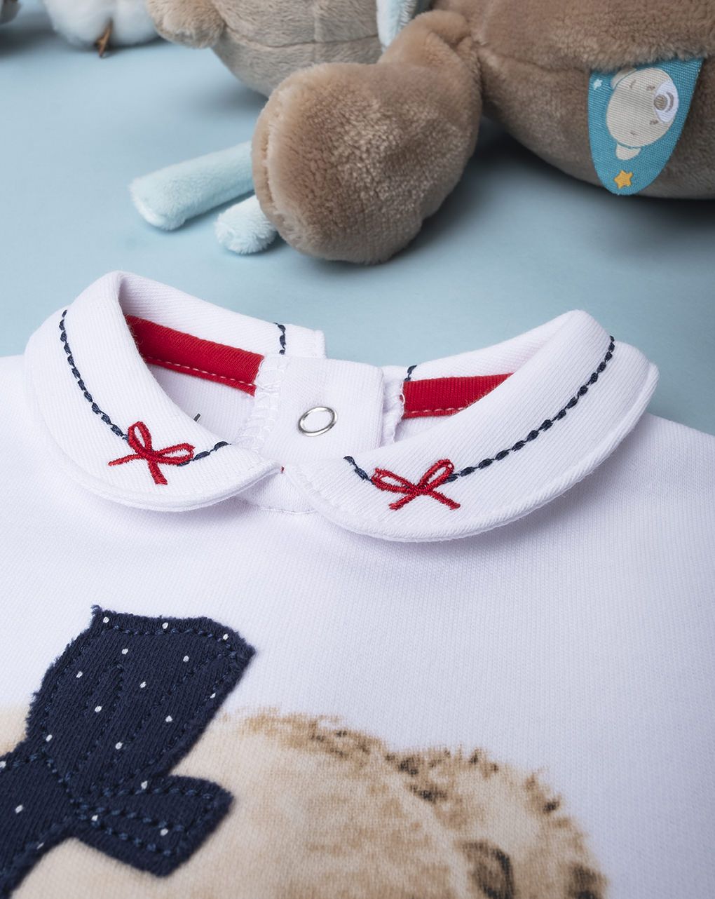 βρεφικό φορμάκι άσπρο με αρκουδάκι για κορίτσι - Prénatal