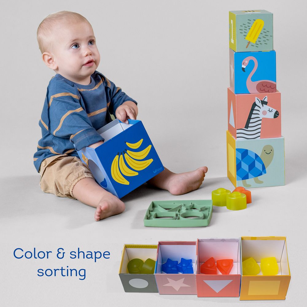 Taf toys sort and stack με ζωάκια της σαβάνα t-12725 - Taf-toys