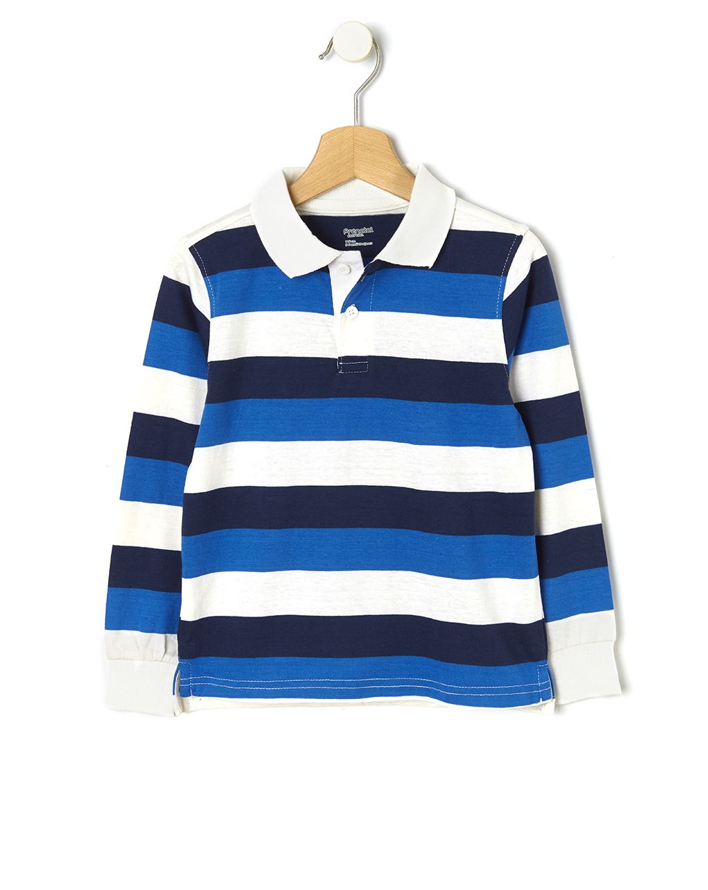 μπλουζάκι πόλο μακρυμάνικο ριγέ για αγόρι - Prénatal