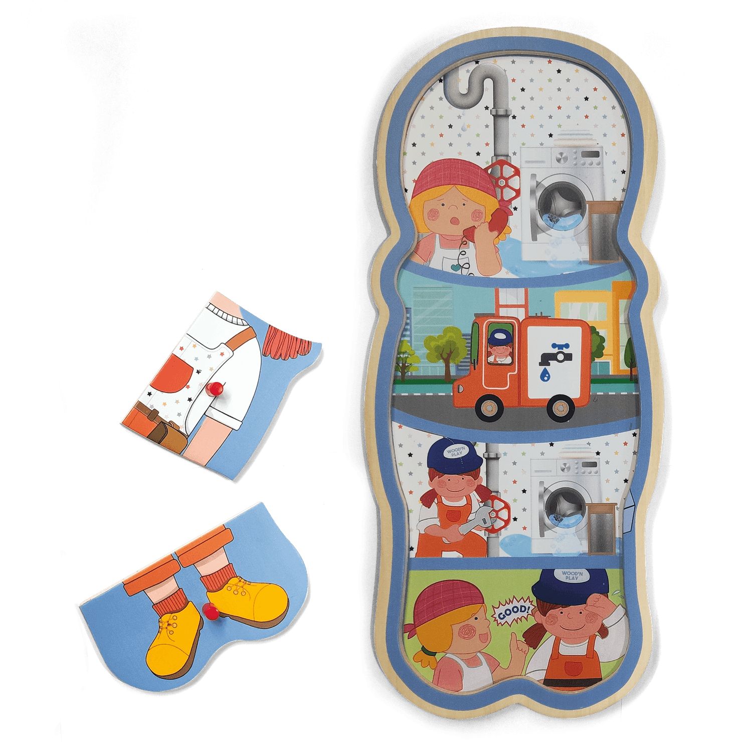 Wood' n play ξύλινο πάζλ με story (2 σχέδια) prg00507 - Wood'N Play