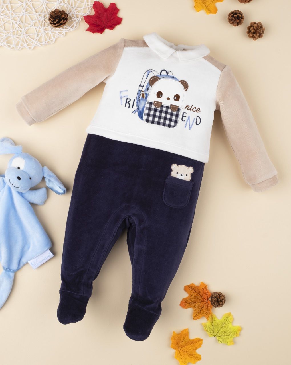 φορμάκι σενίλ με εφέ διπλού ρούχου για αγόρι - Prénatal