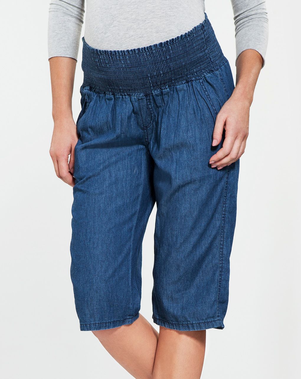 γυναικείο βερμούδα chambray μπλε