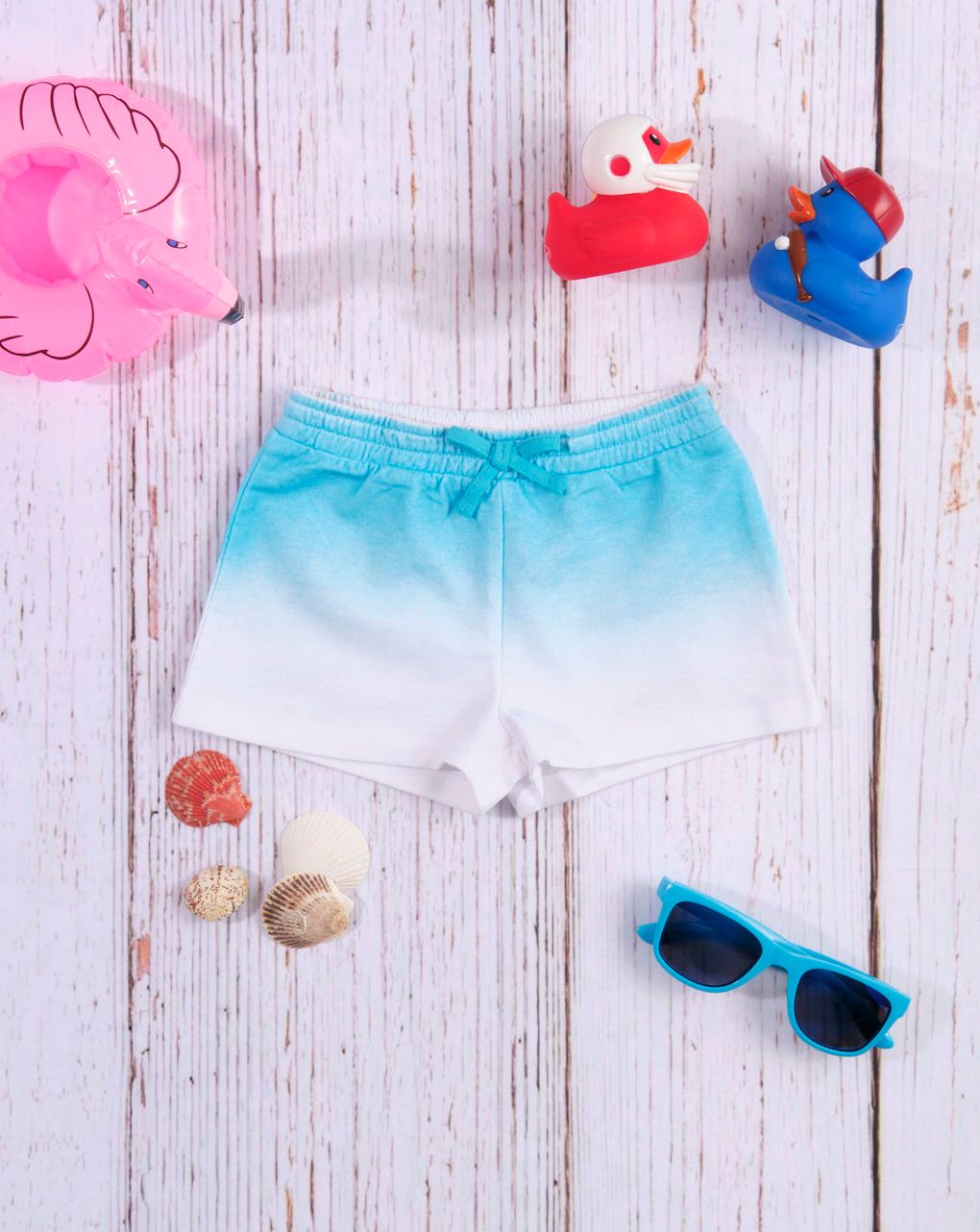 σορτσάκι jersey γαλάζιο σκιασμένο για κορίτσι