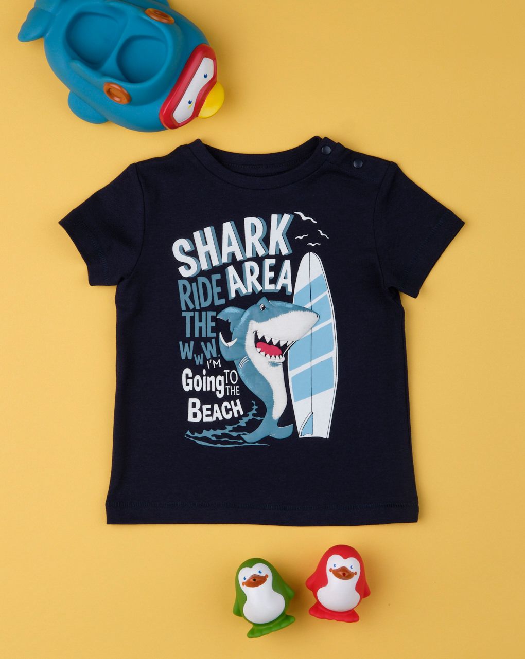 T-shirt μπλε με καρχαρία για αγόρι - Prénatal