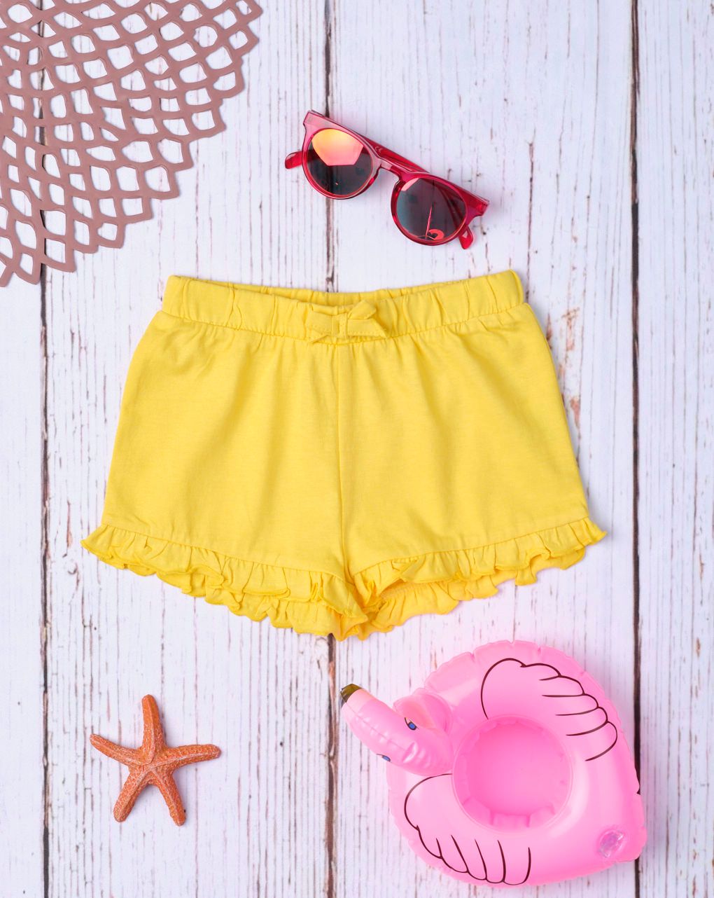 σετ t-shirt και σορτσάκι κίτρινο με μονόκερο για κορίτσι - Prénatal