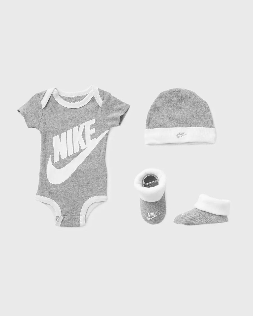 Nike futura logo βρεφικό σετ 3 τεμαχίων γκρι unisex ln0073/mn0073 - Nike