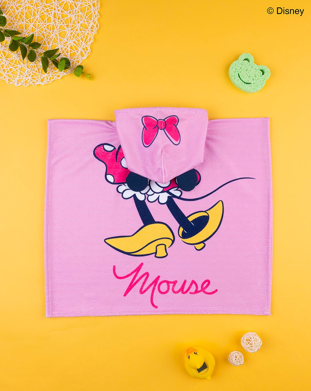 βρεφικό πόντσο θαλάσσης ροζ με τη minnie για κορίτσι - Prénatal