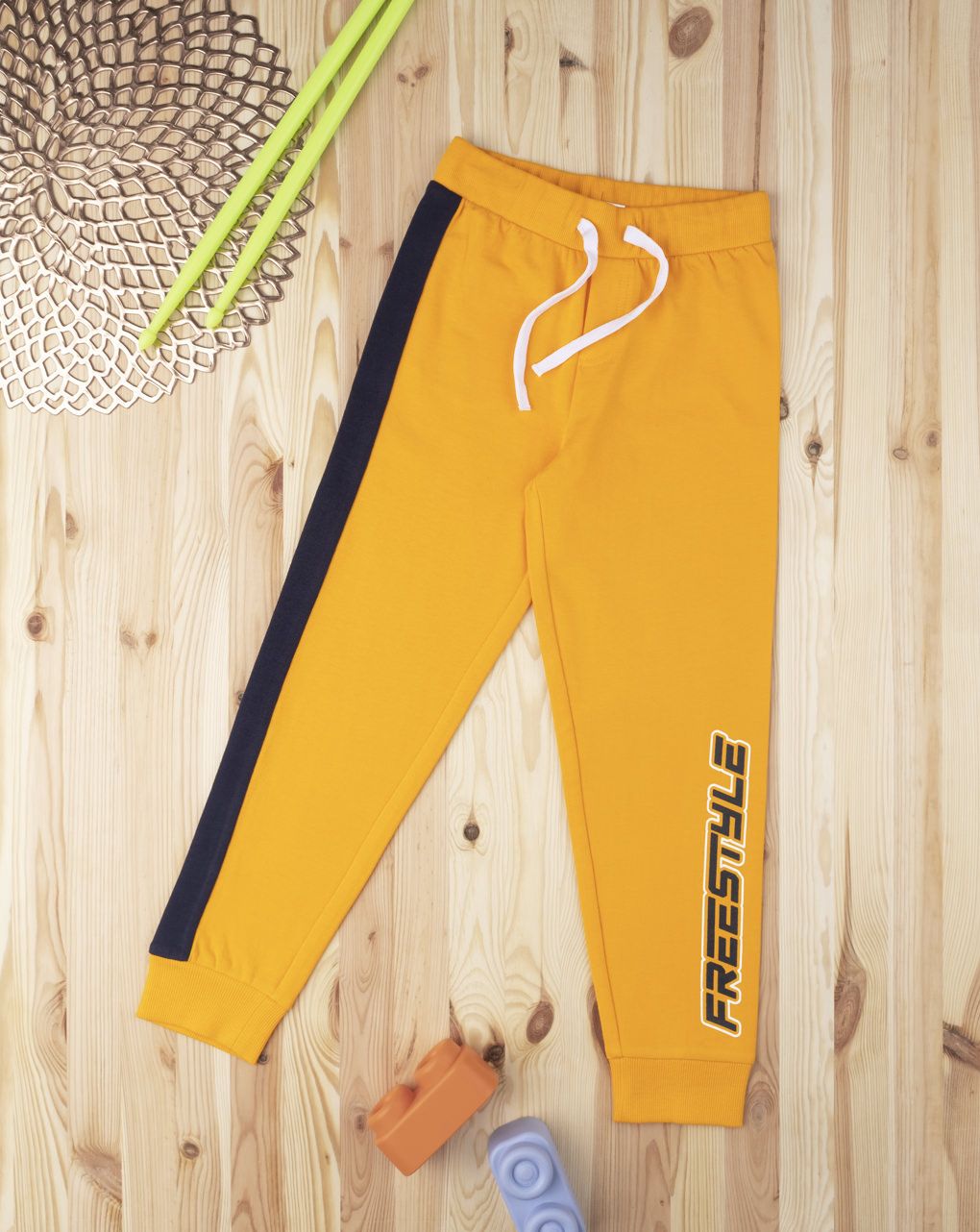 παιδικό παντελόνι φόρμας κίτρινο για αγόρι - Prénatal
