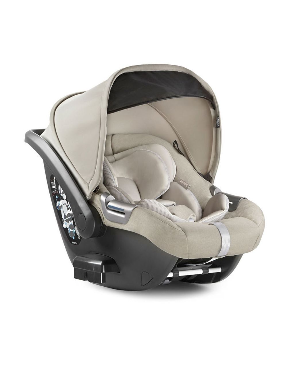 Inglesina σύστημα μεταφοράς quattro aptica with cab car seat cashmere beige με σκελετό μαύρο - Inglesina