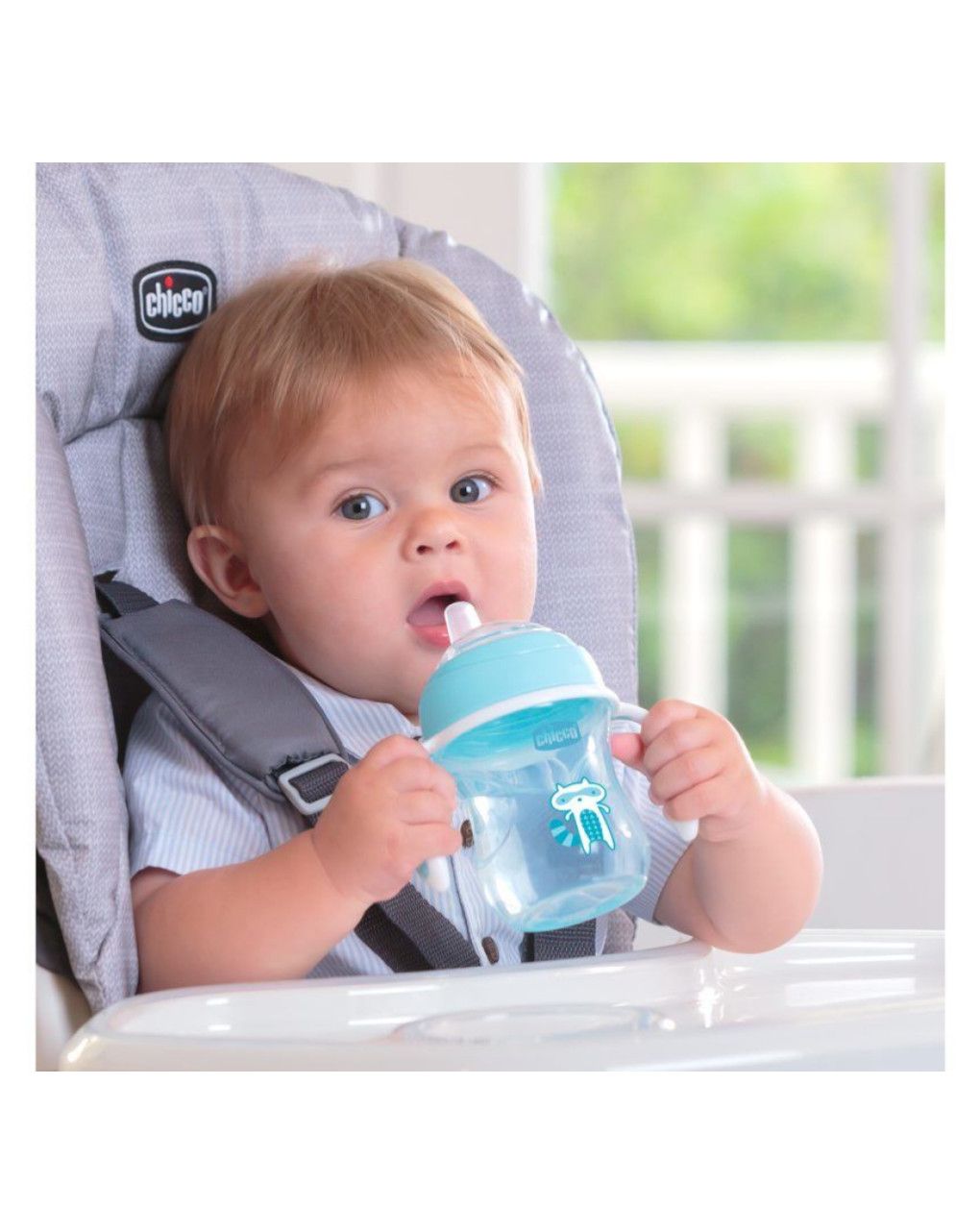 Chicco εκπαιδευτικό ποτηράκι 200ml transition 4m+ σιελ f04-06911-20-01 - Chicco