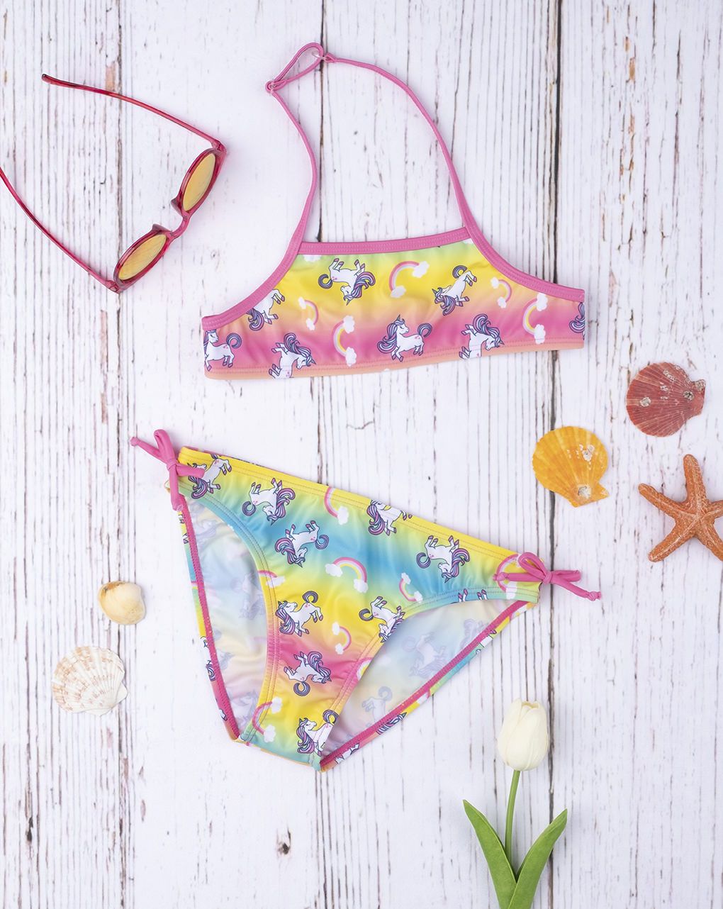 παιδικό μαγιό μπικίνο με μονόκερους για κορίτσι - Prénatal