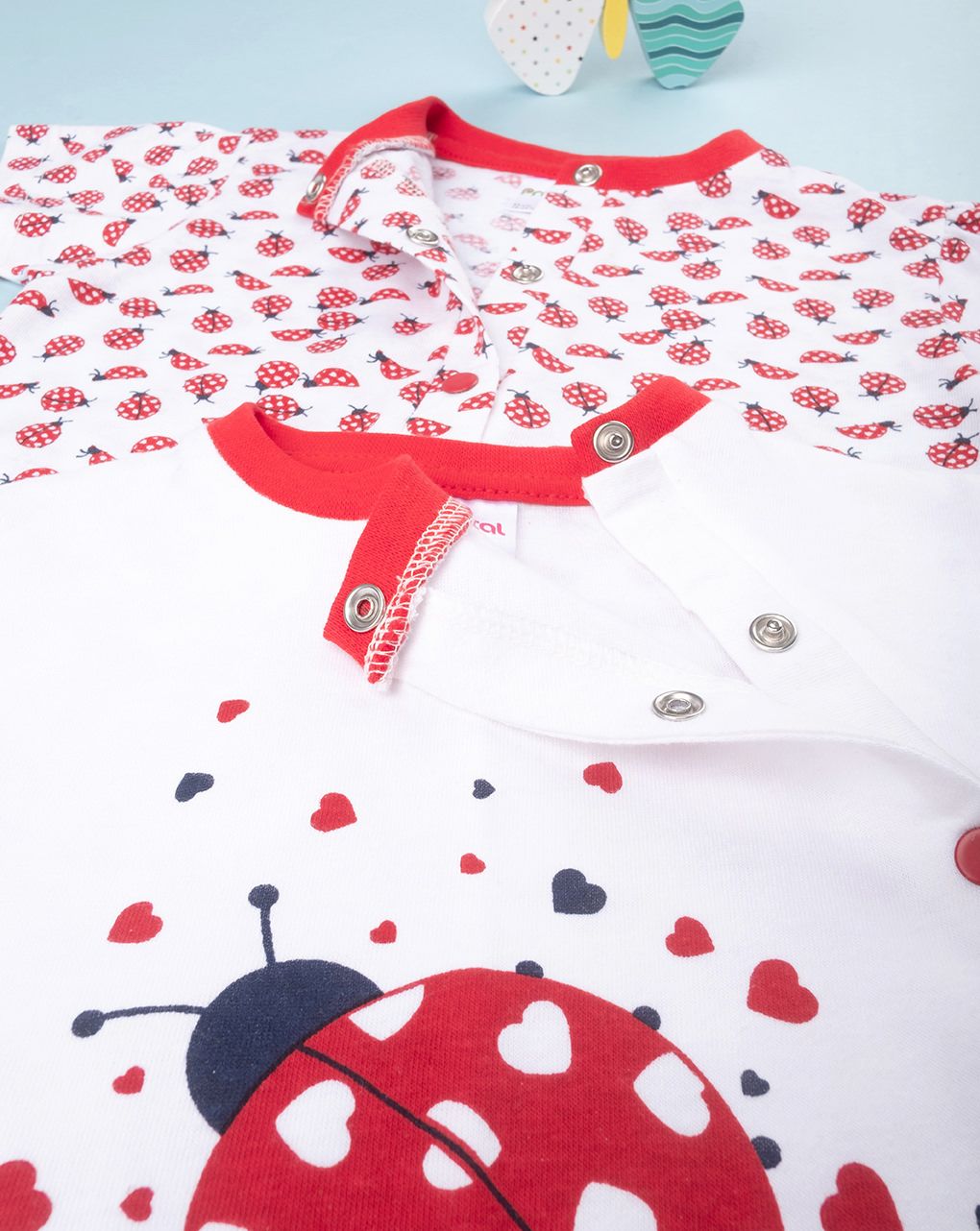 βρεφικές πιτζάμες με πασχαλίτσα πακέτο x2 για κορίτσι - Prénatal