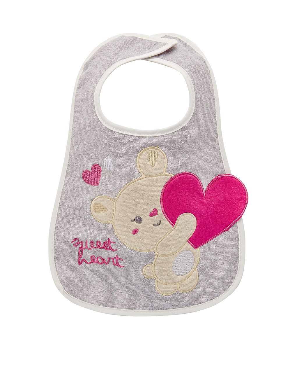 σαλιάρα πλαστική με ζωάκια και βέλκρο για κορίτσι - Prénatal