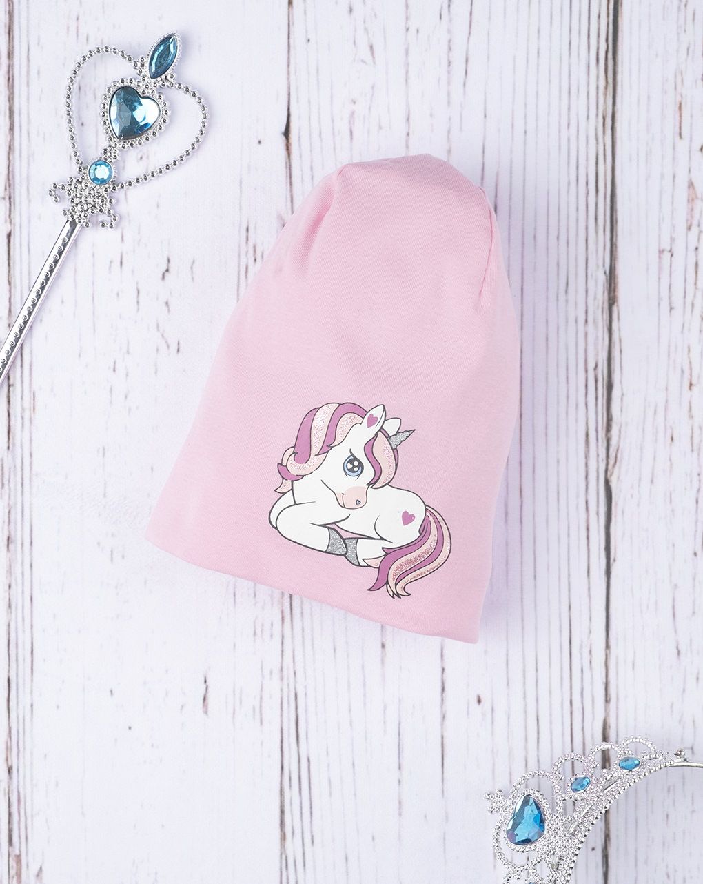 παιδικός σκούφος ροζ με μονόκερο για κορίτσι - Prénatal