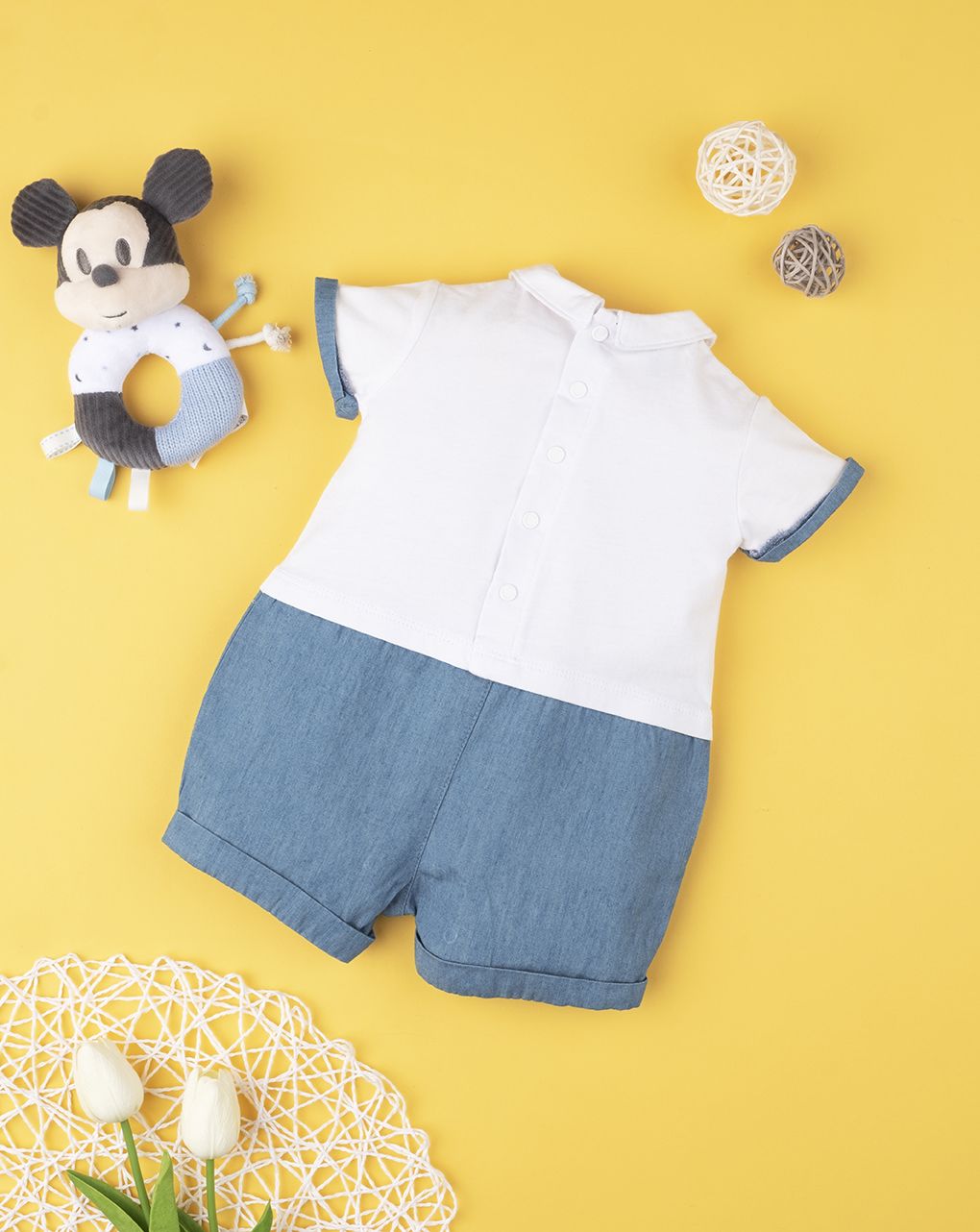 φορμάκι κοντό βαμβακερό mickey mouse για αγόρι - Prénatal
